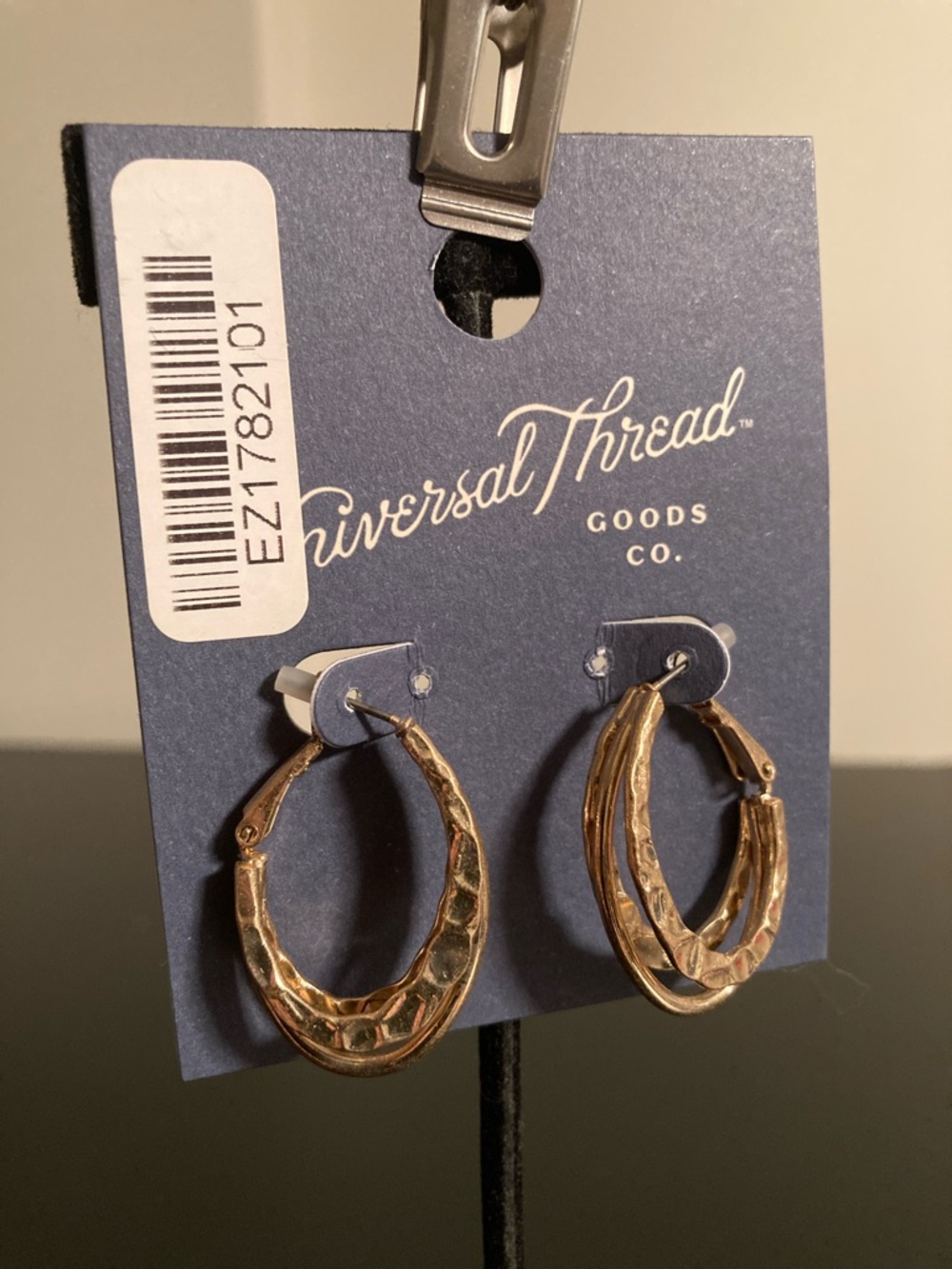 Universal Thread Gold Textured Double Hoop Earrings